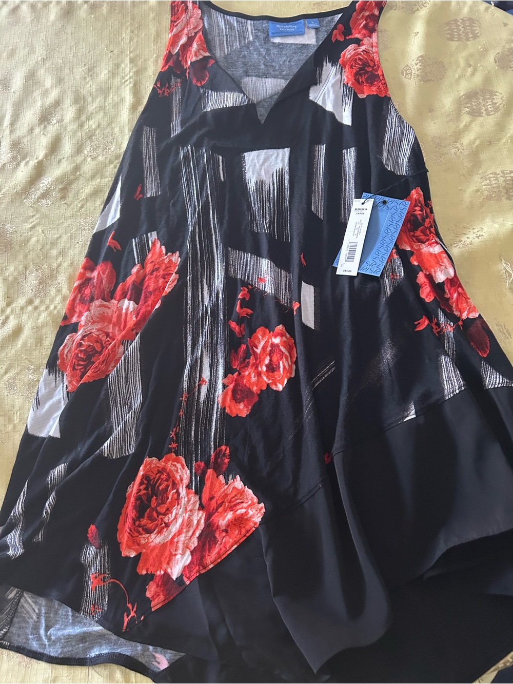Vera Wang brand new black and floral swing summer dress.